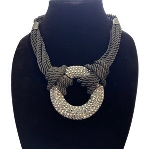 Park Lane Black and Silver Statement Necklace